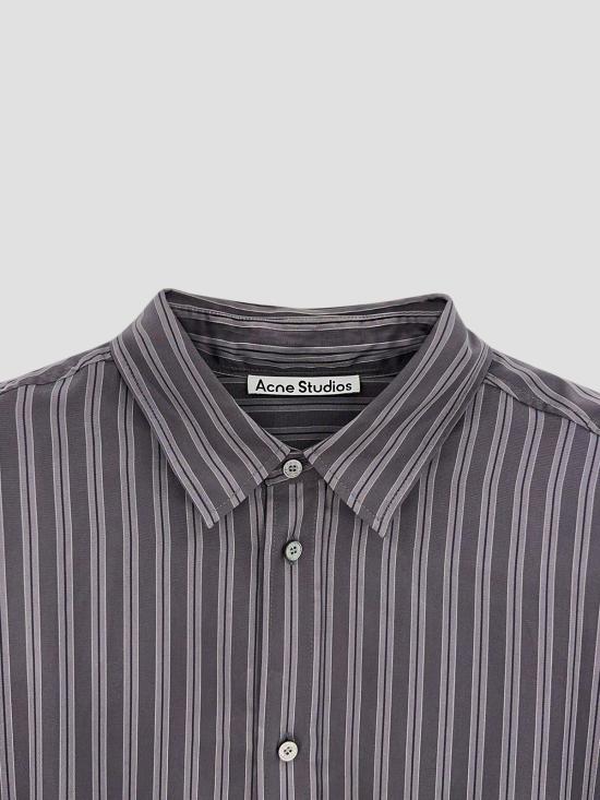 26FW 아크네 스튜디오 스트라이프 버튼업 셔츠 BB0702 BM2 PURPLE MAUVE DOM - ACNE STUDIOS