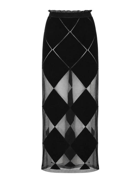 26FW 리비아나 콘티 미디 스커트 F6WA88Y690 BLACK
