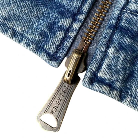  캐피탈 자켓 Kapital 11.5oz 데님 안감 양면 지퍼업 작업 재킷 (성모 마리아) 프로 - KAPITAL