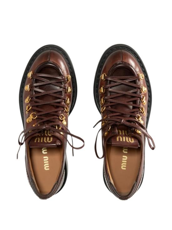 26FW 미우미우 플랫 슈즈 5E766E 50D Brown - MIU MIU