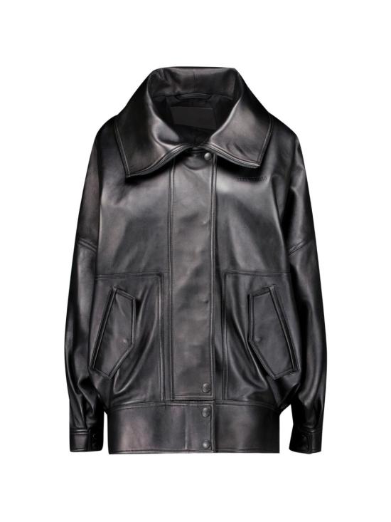 26FW 발렌시아가 하이 칼라 보머 A009F0 TVS051000 BLACK