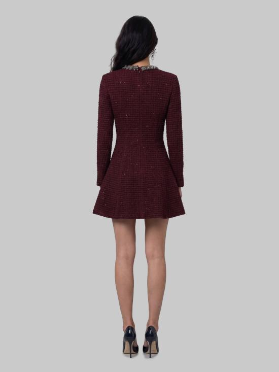 26FW 셀프 포트레이트 미디 원피스 SC26152S BU BORDEAUX - SELF PORTRAIT