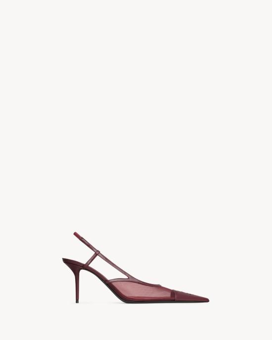 26FW 생로랑 르네 슬링백 펌프스 869662AAGMC 6625 BORDEAUX - SAINT LAURENT