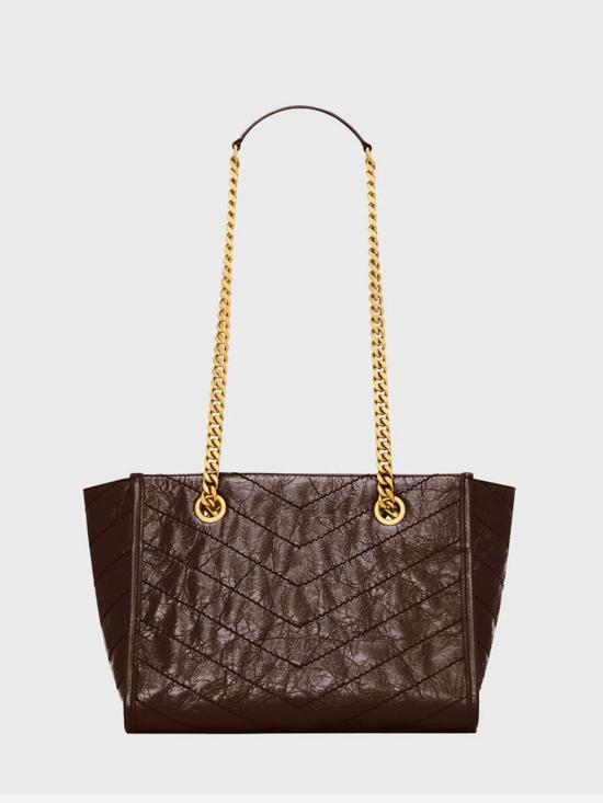 26FW 생로랑 니키 스몰 쇼핑백 8726800EN07 2877 BROWN - SAINT LAURENT