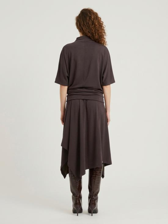 26FW 르메르 비대칭 드레이프 웨이스트 드레스 DR1179LYLJ1086 BR532 BROWN - LEMAIRE