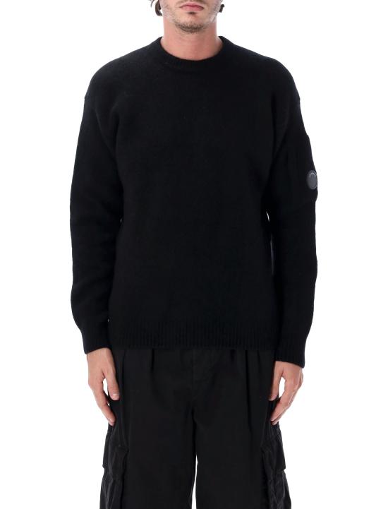 26FW 씨피 컴퍼니 렌즈 울 크루넥 스웨터 21CMKN262A110509A 999 BLACK