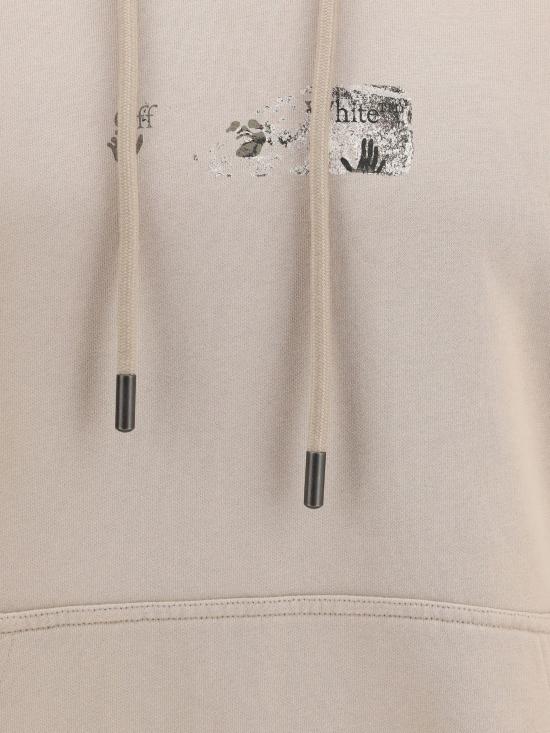 26FW 오프화이트 후드 티셔츠 OMBB085F26FLE004 031 STRING - OFF WHITE