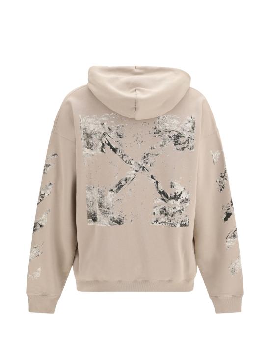 26FW 오프화이트 후드 티셔츠 OMBB085F26FLE004 031 STRING - OFF WHITE