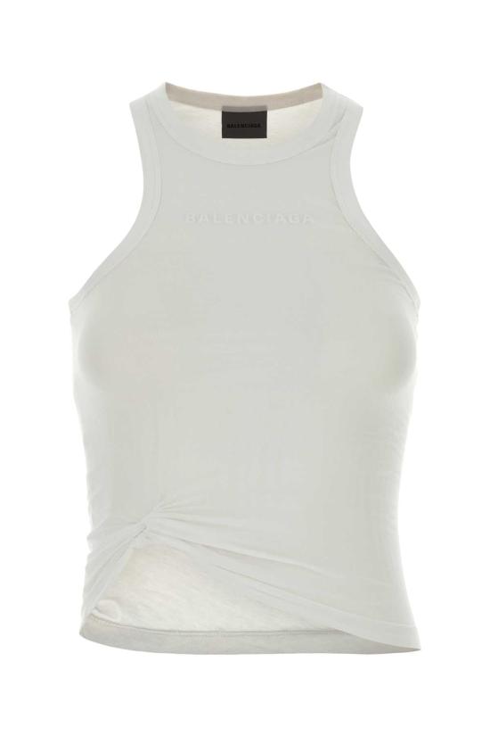 26FW 발렌시아가 민소매 티셔츠 A009E6TUVB2 9000 WHITE
