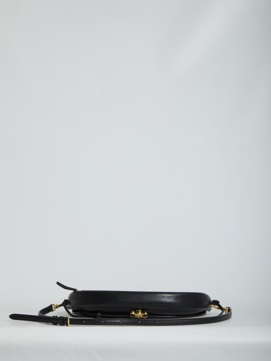 26FW 셀린느 리들 하프 문 소프트 램스킨 트리옹프 크로스백 L10373778 38NO BLACK - CELINE
