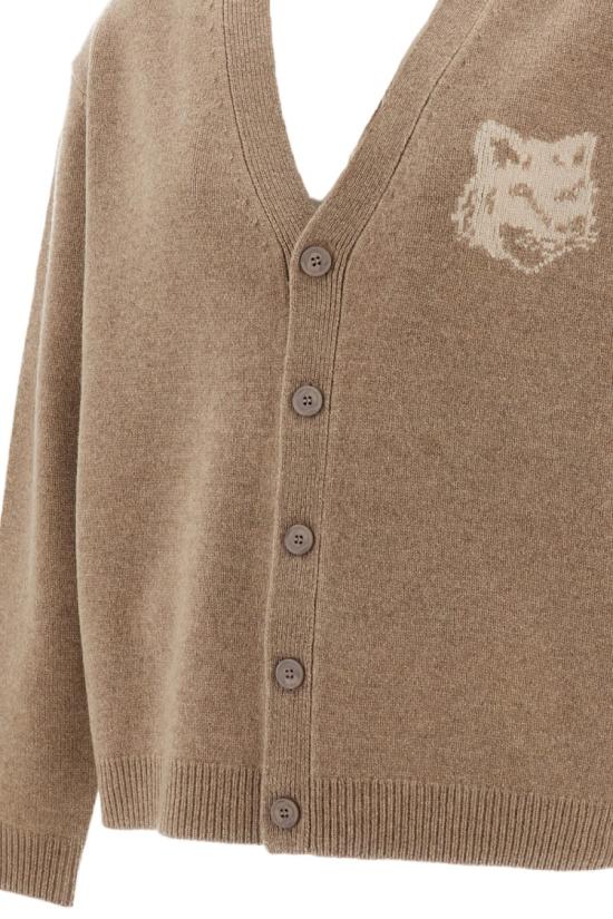 26FW 메종키츠네 폭스 헤드 인타르시아 메리노 가디건 PM00509KM03290626 Neutrals - MAISON KITSUNE