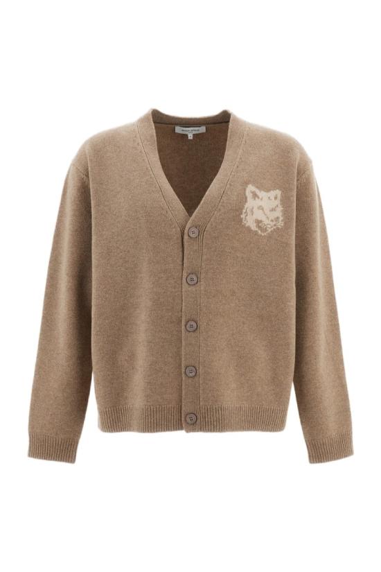 26FW 메종키츠네 폭스 헤드 인타르시아 메리노 가디건 PM00509KM03290626 Neutrals