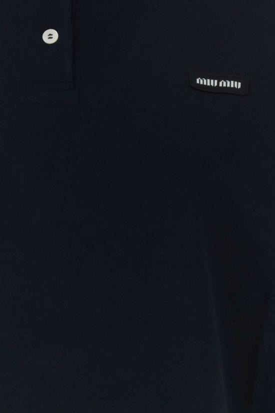 26FW 미우미우 코튼 저지 레이어드 폴로 셔츠 MJL076SOOO17OR F0UD9 NAVY - MIU MIU