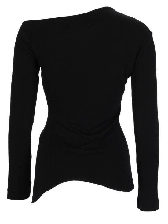 26FW 비비안웨스트우드 Hebo 비대칭 크루넥 반팔 티셔츠 1G01001J J00BON401 Black - VIVIENNE WESTWOOD