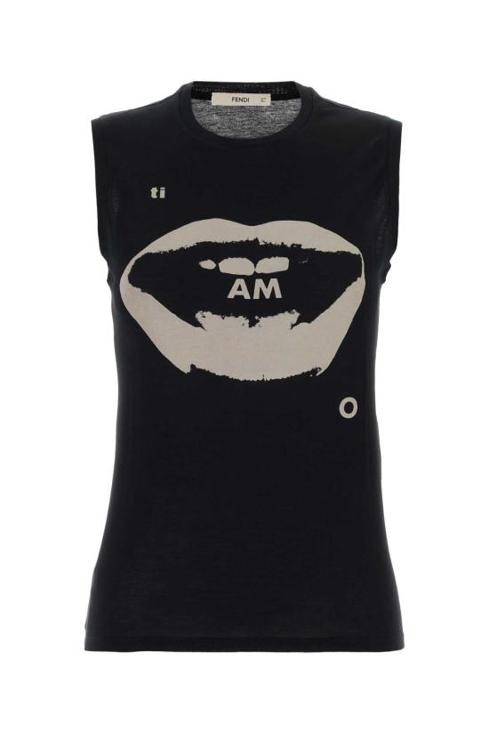 26FW 펜디 민소매 티셔츠 FS9806AV06 F0QA1 BLACK