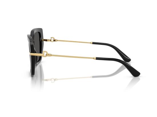26FW 돌체앤가바나 선글라스 0Dg4474 유광 블랙 골드 템플 오버사이즈 스퀘어 - DOLCE & GABBANA