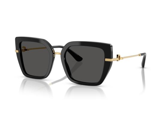 26FW 돌체앤가바나 선글라스 0Dg4474 유광 블랙 골드 템플 오버사이즈 스퀘어 - DOLCE & GABBANA