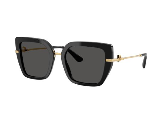 26FW 돌체앤가바나 선글라스 0Dg4474 유광 블랙 골드 템플 오버사이즈 스퀘어 - DOLCE & GABBANA