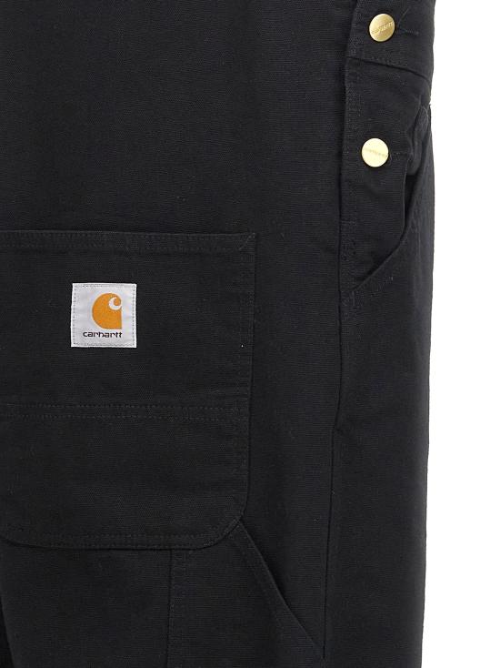 26FW 칼하트 WIP 디어본 캔버스 빕 오버롤 I026462 8902 BLACK RINSED DOM - CARHARTT WIP
