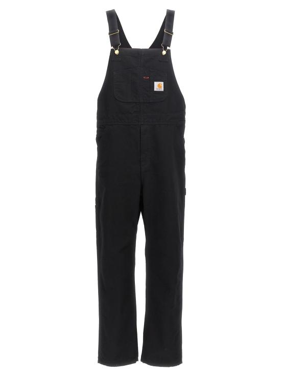 26FW 칼하트 WIP 디어본 캔버스 빕 오버롤 I026462 8902 BLACK RINSED DOM