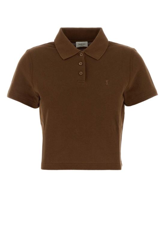 26FW 생로랑 카라 폴로 셔츠 A003I4Y38EK 2298 BROWN