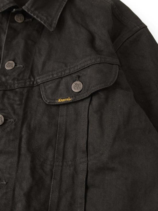  캐피탈 데님 자켓 Kapital 14oz 블랙 X 블랙 데님 웨스턴 레귤러 재킷 - KAPITAL