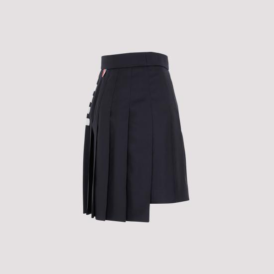 26FW 톰브라운 플레인 위브 미니 플리츠 4바 스커트 FGC402V 06146 415 NAVY - THOM BROWNE