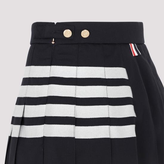 26FW 톰브라운 플레인 위브 미니 플리츠 4바 스커트 FGC402V 06146 415 NAVY - THOM BROWNE