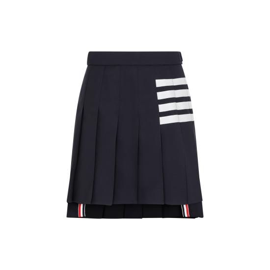 26FW 톰브라운 플레인 위브 미니 플리츠 4바 스커트 FGC402V 06146 415 NAVY - THOM BROWNE
