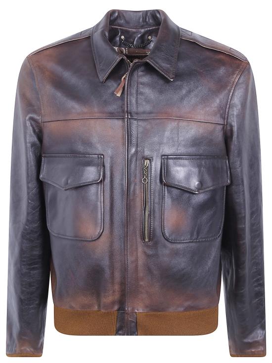 26FW 골든구스 가죽 자켓 GMP02502 P002288 55381 55381 DARK BROWN