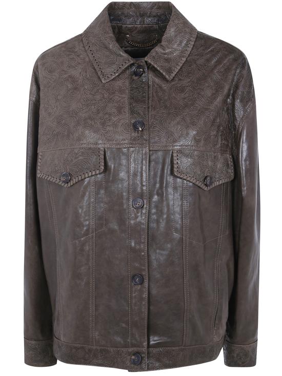 26FW 골든구스 가죽 자켓 GWP02789 P002667 36110 36110 MUD GREEN