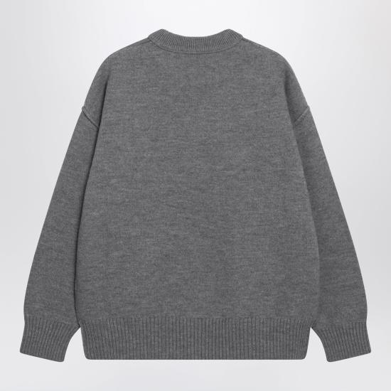 26FW 아미 빅 하트 울 크루넥 스웨터 UKS838U018 Grey - AMI