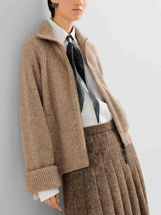 26FW 브루넬로 쿠치넬리 가디건 MTX755606C9928 BROWN - BRUNELLO CUCINELLI