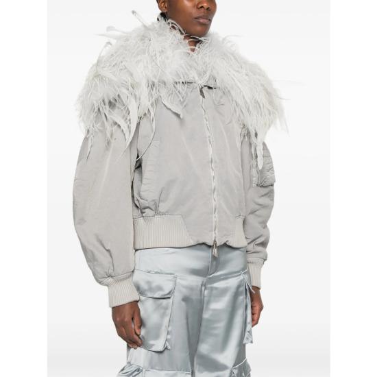26FW 디 아티코 봄버 자켓 CAPWCB00132 PAA140OD 042 GREY WHITE - THE ATTICO