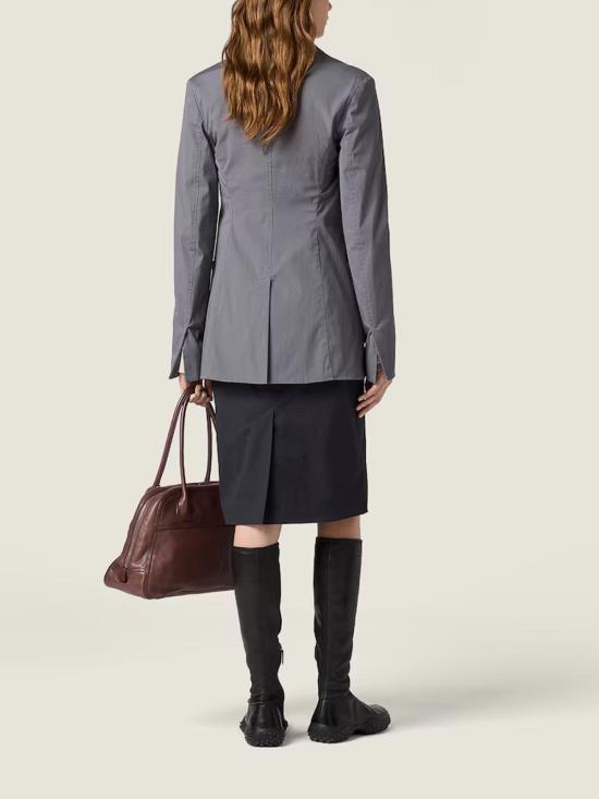 26FW 미우미우 워시드 포플린 스트레치 재킷 MH20716472SOOOF0D65 GREY - MIU MIU