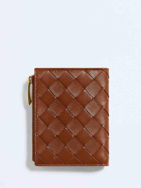 26FW 보테가베네타 인트레치아토 스몰 바이폴드 월렛 742330VCPP32376 BROWN - BOTTEGA VENETA