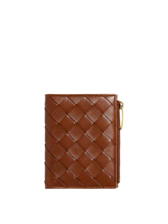 26FW 보테가베네타 인트레치아토 스몰 바이폴드 월렛 742330VCPP32376 BROWN