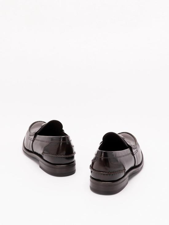 26FW 프라다 브러쉬드 레더 로퍼 2DB223055FX000F0DFH DARK BROWN - PRADA