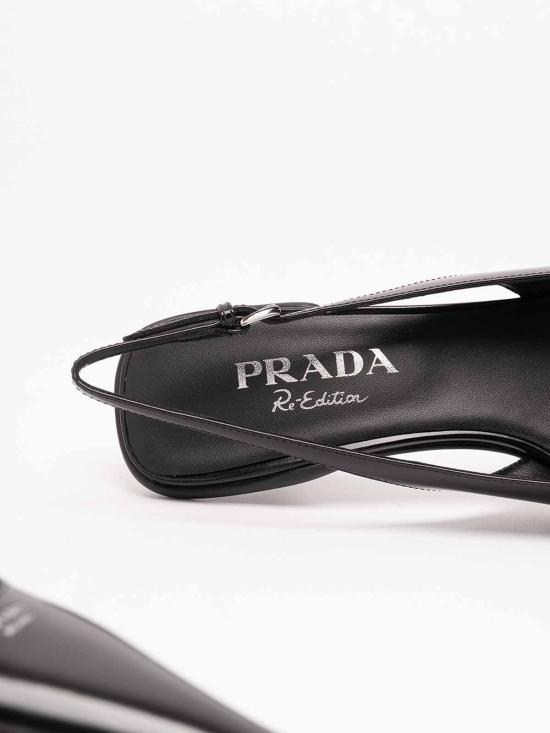 26FW 프라다 브러쉬드 레더 슬링백 펌프스 1I659O055F055F0002 BLACK - PRADA