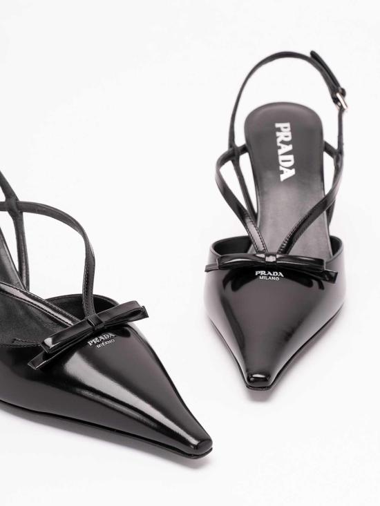 26FW 프라다 브러쉬드 레더 슬링백 펌프스 1I675O055F075F0002 BLACK - PRADA