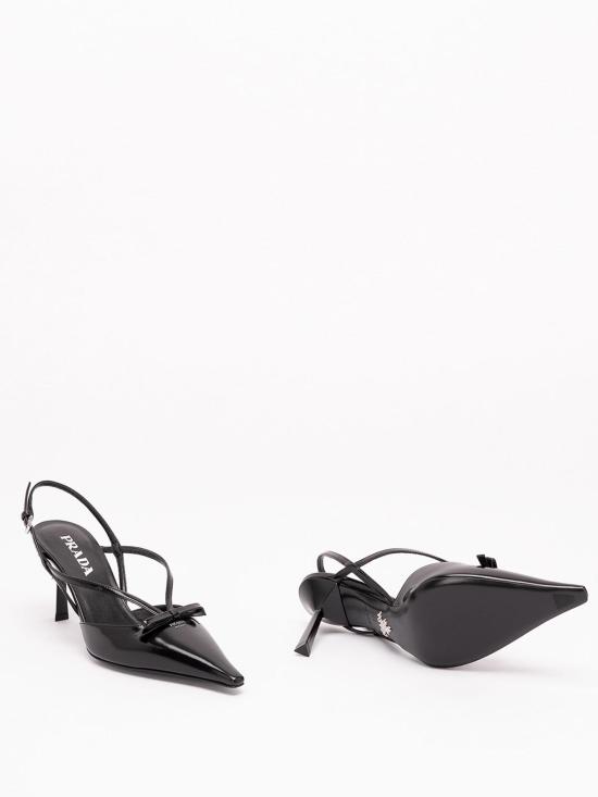 26FW 프라다 브러쉬드 레더 슬링백 펌프스 1I675O055F075F0002 BLACK - PRADA