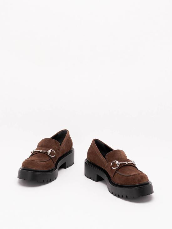 26FW 구찌 홀스빗 러그 솔 스웨이드 로퍼 A0067SAADUN2714 BROWN - GUCCI