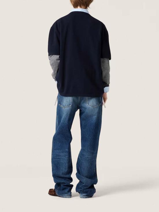 26FW 미우미우 울 캐시미어 스웨터 MML07L6061SOOOF095J BLUE - MIU MIU