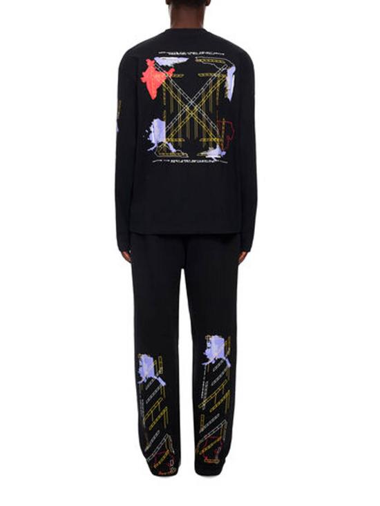 26FW 오프화이트 트레이닝/조거 팬츠 44MCH05AF26F004001 BLACK - OFF WHITE