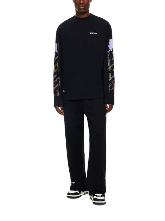 26FW 오프화이트 트레이닝/조거 팬츠 44MCH05AF26F004001 BLACK - OFF WHITE