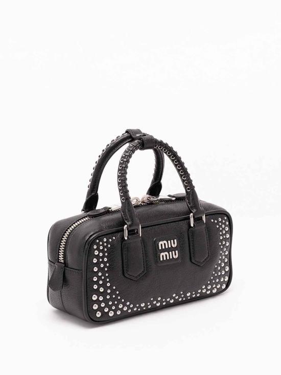 26FW 미우미우 아르카디 로고 토트백 5BB1422ZSQVOB1F0002 BLACK - MIU MIU