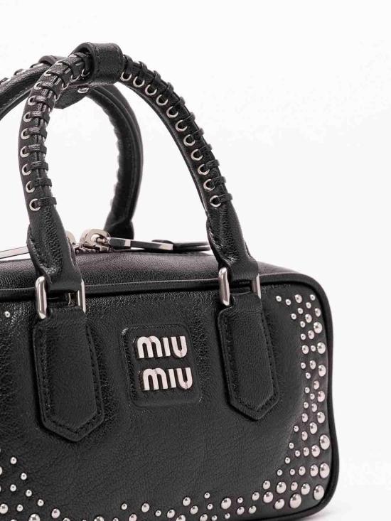 26FW 미우미우 아르카디 로고 토트백 5BB1422ZSQVOB1F0002 BLACK - MIU MIU