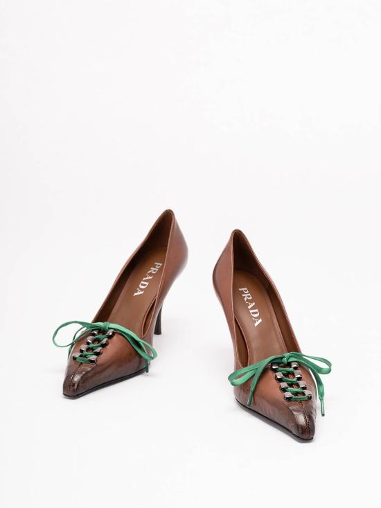 26FW 프라다 앤티크 레더 펌프스 1I612OV69FA085F0324 BROWN - PRADA