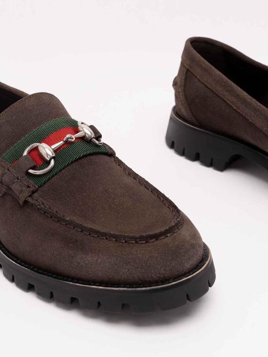 26FW 구찌 실크 홀스빗 스웨이드 로퍼 실크 홀스빗 스웨이드 로퍼 A006EGAAG9T2052 - GUCCI