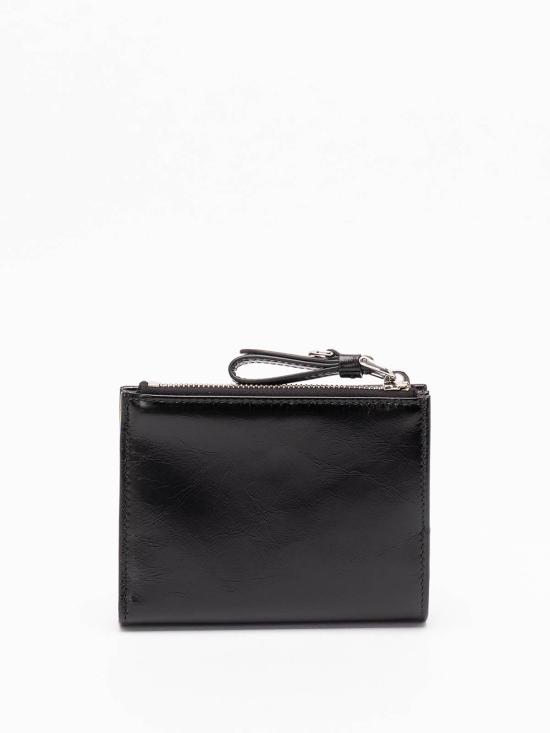 26FW 미우미우 로고 글로시 레더 지갑 5ML0502A44F0002 BLACK - MIU MIU